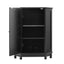 Black Bathroom Cabinet Triangle Corner Storage Cabinet with Adjustable Shelf Modern Style MDF Board - Korvel