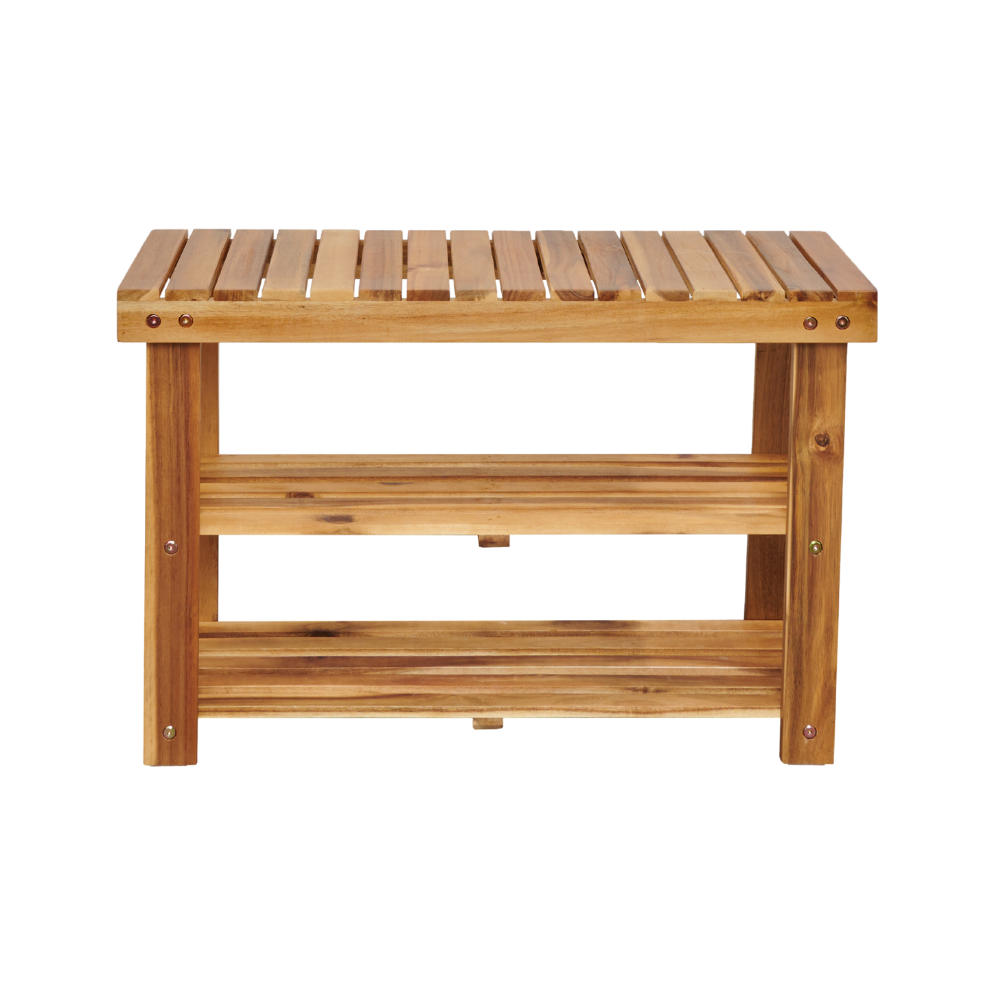 Acacia Wood Shoe Rack Bench Strong Weight Bearing Upto 200 LBS Best Ideas For Entryway Frontdoor Bathroom, Natural Color. - Korvel