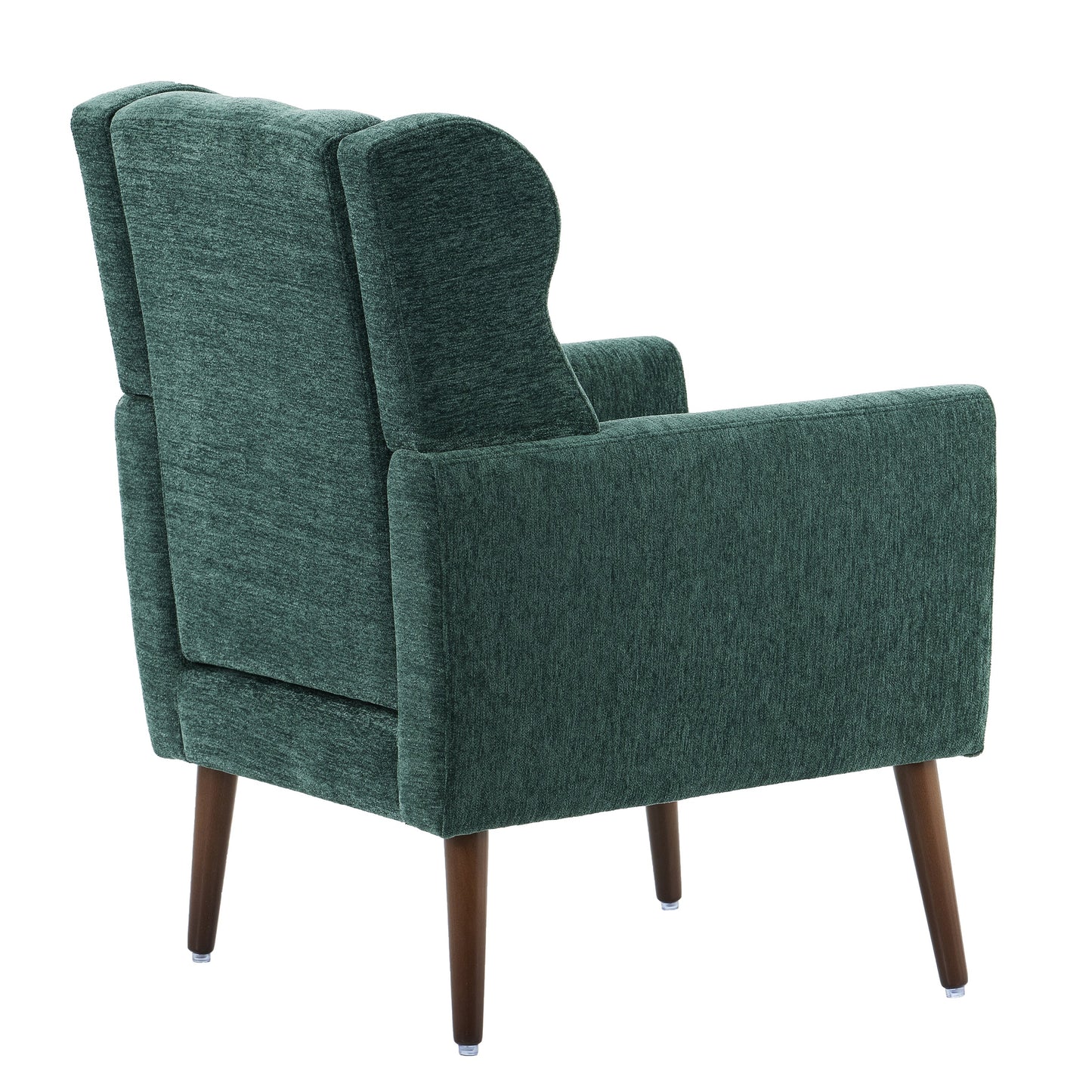 Modern Accent Chair Upholstered Foam Filled Living Room Chairs Comfy Reading Chair Mid Century Modern Chair  (Blackish Green) - Korvel