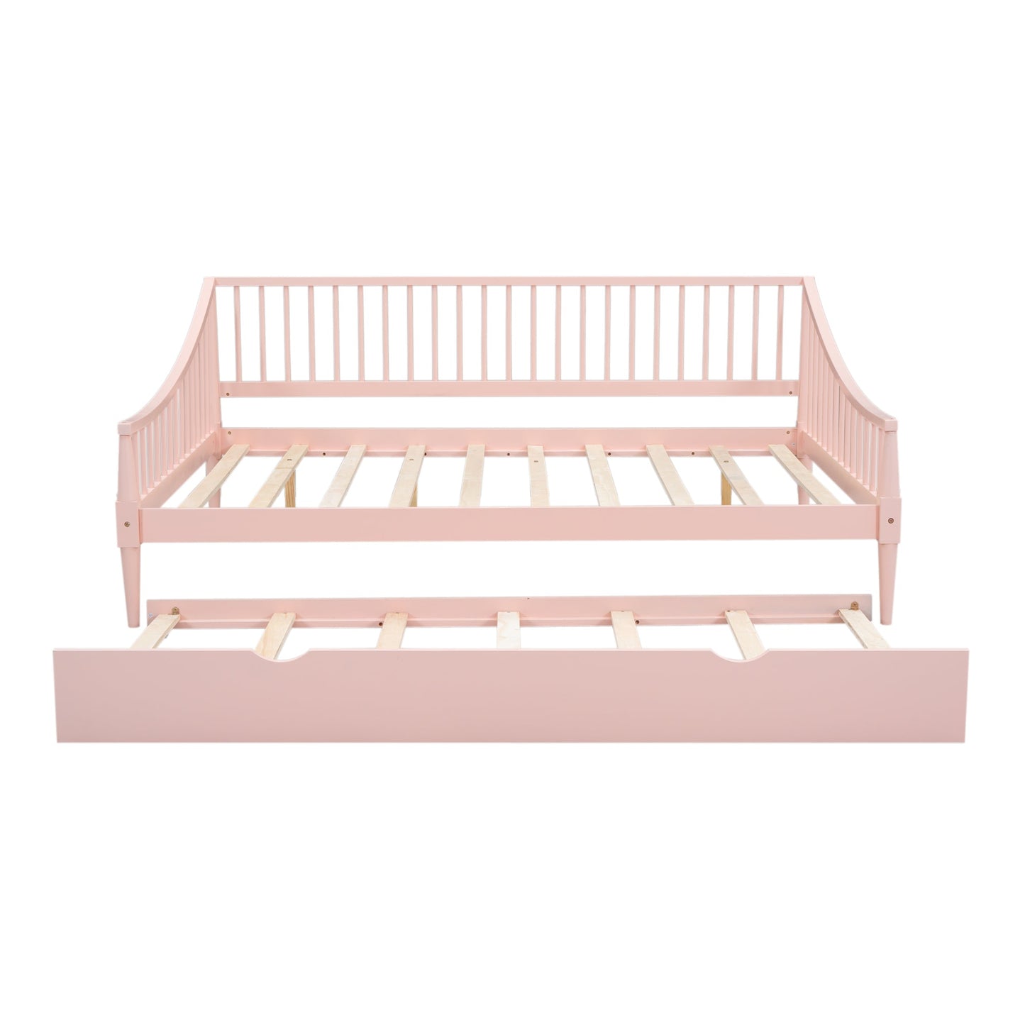 Full Size Pink Daybed with Trundle and Support Legs