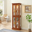 Elegant Walnut Lighting Curio Cabinet with Adjustable Shelves