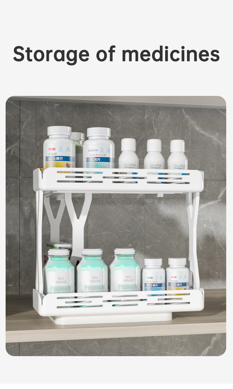 Pull out Rotating Spice Rack Organizer for Cabinet Rotate Makeup Organizer Slide Bottle Box Holder Plastic Seasoning Spice Rack - Korvel