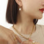 Retro earrings freshwater pearl ring earrings titanium steel 18K plated with real gold jewelry - Korvel