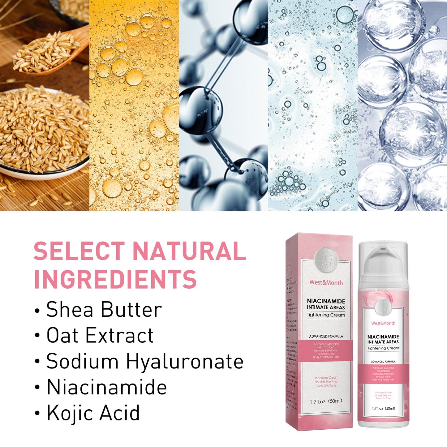 Niacinamide Intimate Areas Tightening Cream, Fade Dark Skin Even Skin Tone Beauty Skin Whiten Cream - Korvel