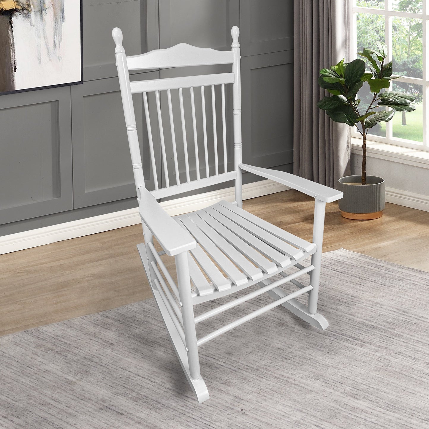 Premium White Balcony Porch Rocking Chair