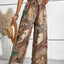 Printed Wide Leg Pants - Korvel