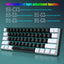 Mechanical keyboard 61 key short style small keyboard for office typing, black and white dual splicing ice blue backlit blue axis gaming keyboard - Korvel