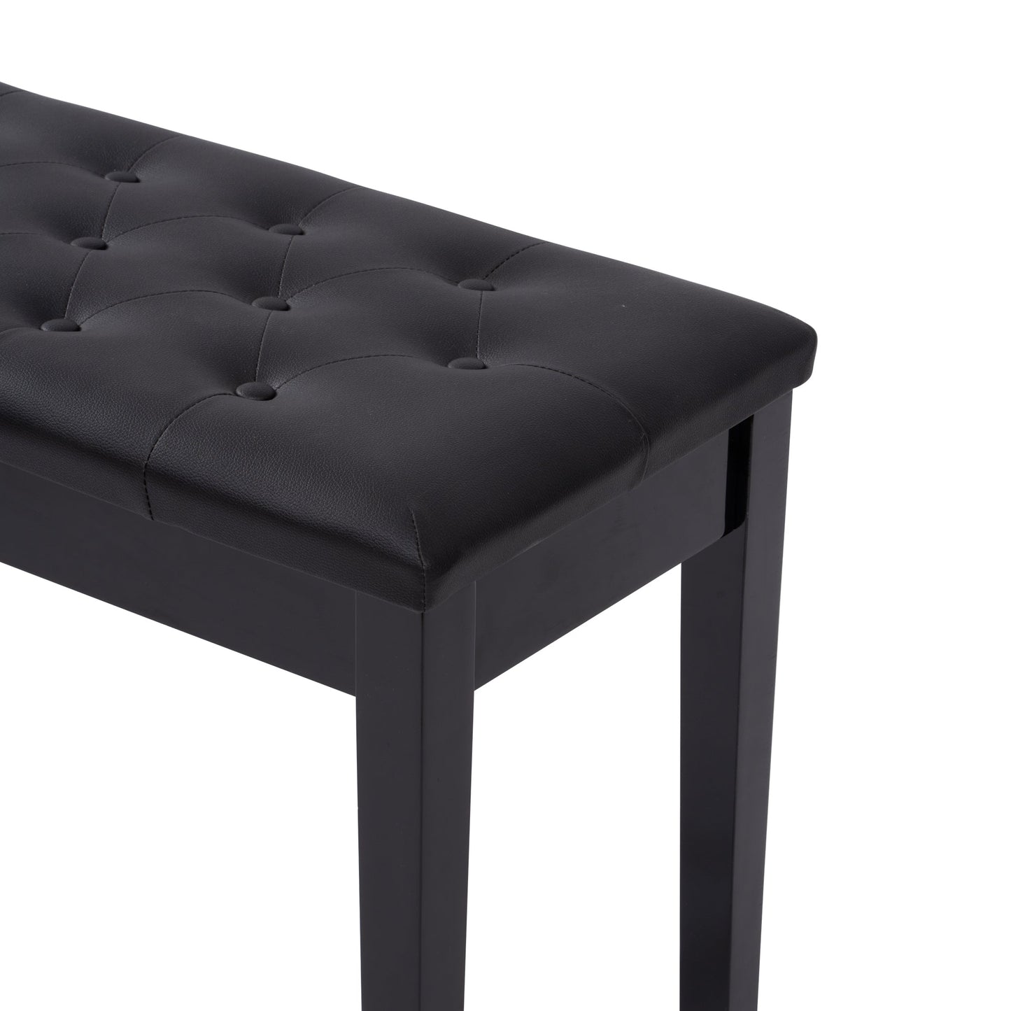 Elegant Piano Bench with Padded Cushion & Storage Compartment