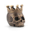 Elegant Resin Crown Skull Candle Holder