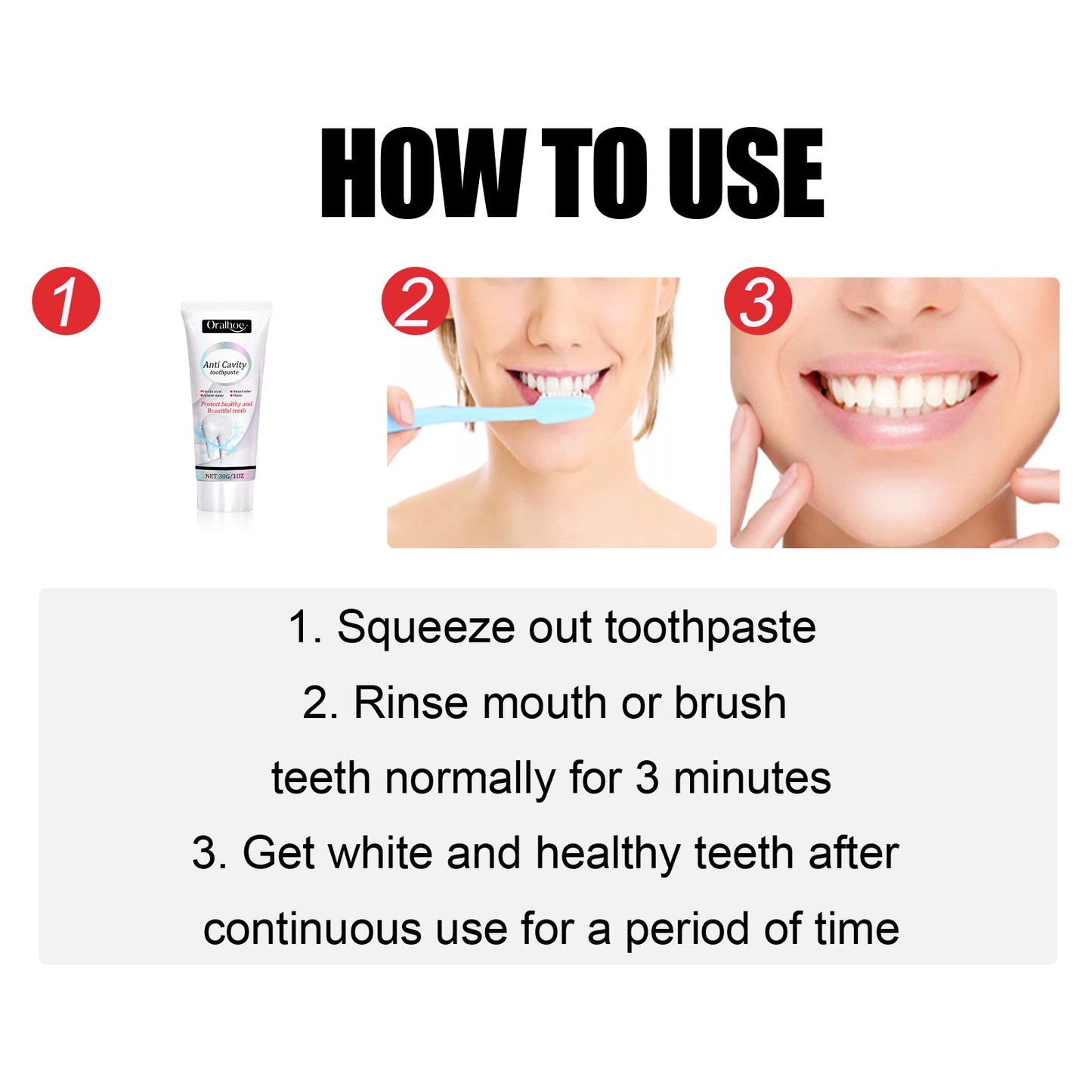 Anti Cavity Toothpaste, Deep Clean Tartar Stain Whitening Mouth Protection Fresh Breath Cleaning Toothpaste - Korvel