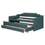 Twin Size Upholstered Daybed with Trundle and Three Drawers,Green - Korvel