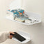New Foldable Punch - Free Wall - mounted Plastic Floating Shelf for Bathroom and Toilet, Ideal for Towel and Clothes Storage - Korvel