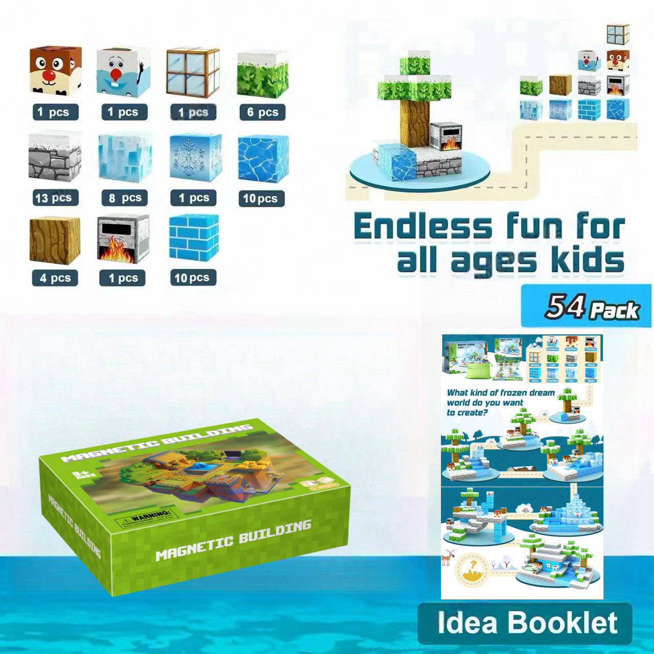 My Building World Magnetic Cube DIY Cherry Blossom Mountain Children's Educational Puzzle Assembly Toy Gift - Korvel