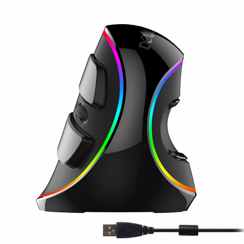 Delux M618 PLUS Ergonomics Vertical Gaming Mouse 6 Buttons 4000 DPI RGB Wired/Wireless Right Hand Mice For PC Laptop Computer - Korvel