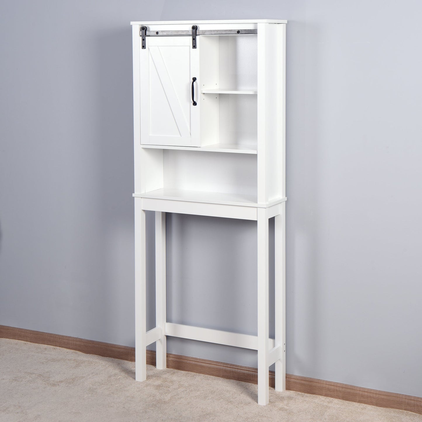 Elegant Over-the-Toilet Storage Cabinet with Adjustable Shelves