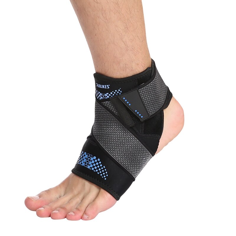 1pc Sport Ankle Brace Protector Adjustable Anti-sprain Compression Feet Support Wrap Bandage Protection With Strap - Korvel