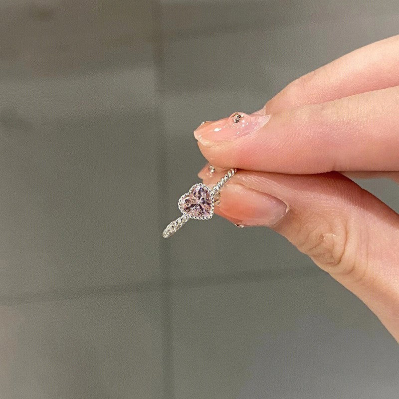 Anillo de Diamante de Circonita de Color Dopamina Love para Mujeres