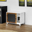 Litter Box Enclosure,Modern Hidden Cat Litter Box Enclosure Furniture with Scratching Pad for Living Room, White + vintage - Korvel