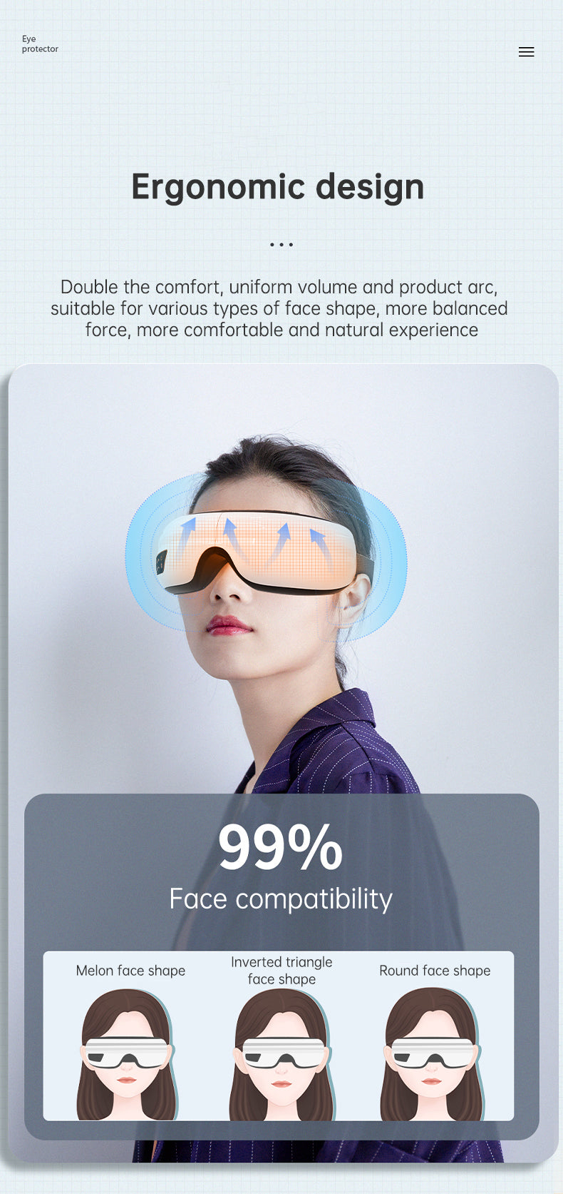 Eye Massager Air Pressure Vibration Eye Protector Bluetooth Eye Massage Relax Migraines Relief Improve Sleep - Korvel