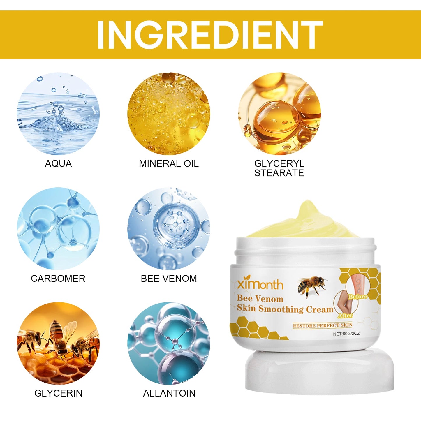 Premium Bee Venom Leg Care Cream for Skin Moisturization