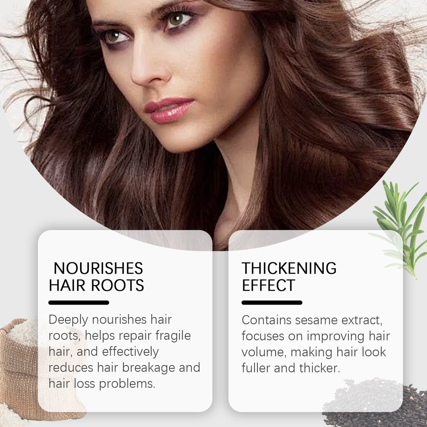 Esencia para el Cuidado del Cabello con Sésamo Negro para un Cabello Nourished y Más Abundante