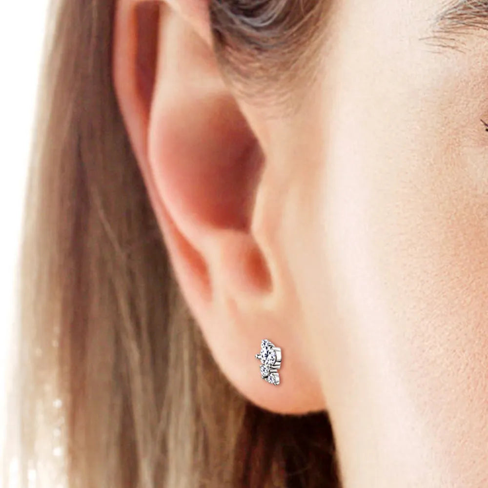 925 Sterling Silver Moissanite Stud Earrings - Korvel