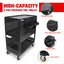 3-Tier Adjustable Rolling Tool Cart | Garage & Workshop Organizer w/ Steel Pegboard - Korvel