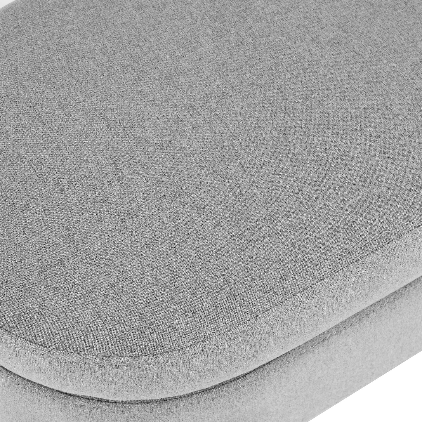 Ottoman Oval Storage Bench Rubber Wood Legs Grey(43.5"x16"x16") - Korvel