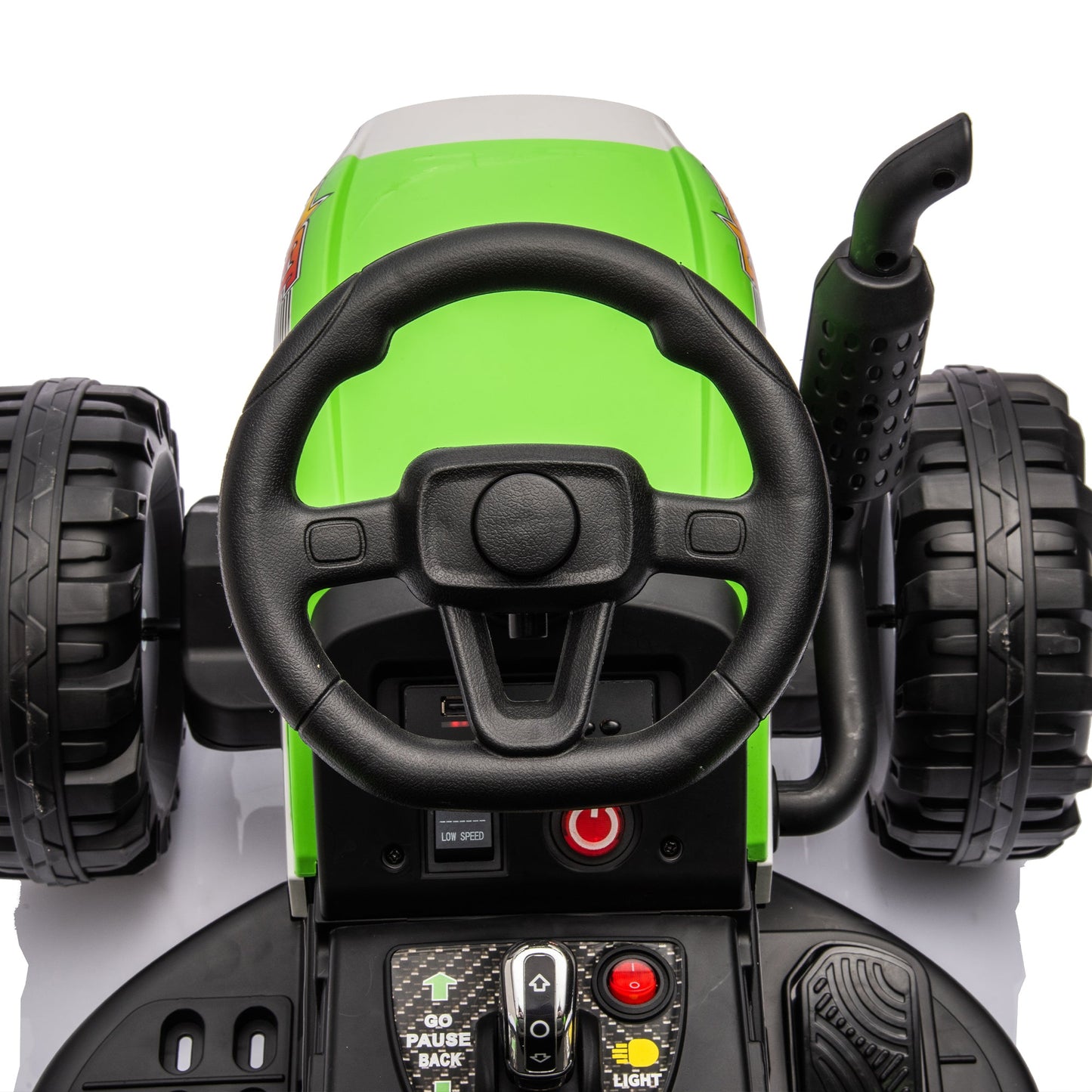 Children's electric tractor toy, powered by 24V battery, 200w * 2 motor 1.86-4.97MPH/remote control three speed adjustable - Korvel