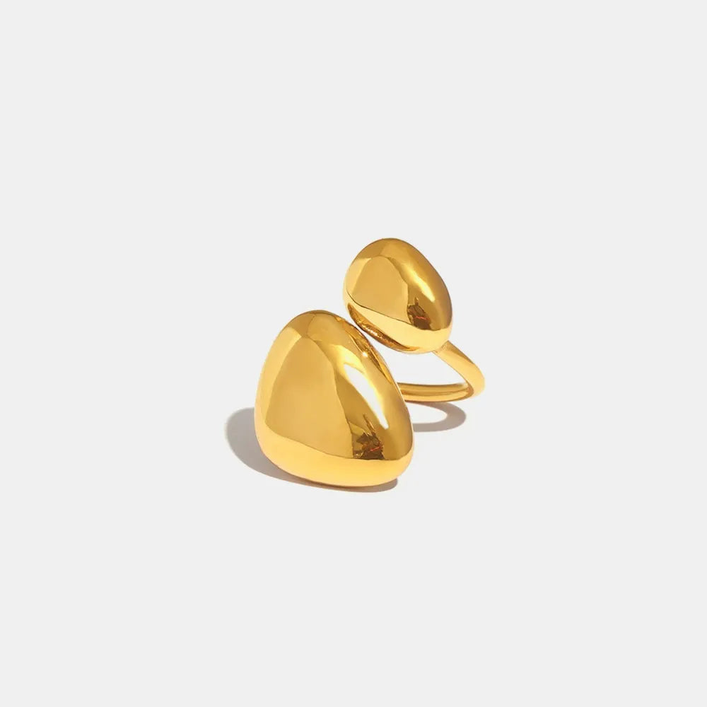 Geometric Irregular Smooth Open Ring Stainless Steel Plated Ring - Korvel