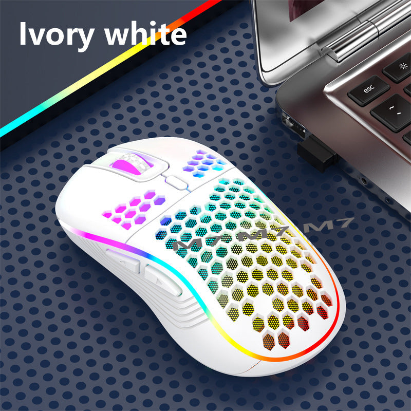 2.4G Wireless Cave Mouse - Lightweight Gaming Mouse with Luminous Lights