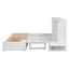 Queen Size Mobile Murphy Bed with Drawer and Little Shelves on Each Side White - Korvel