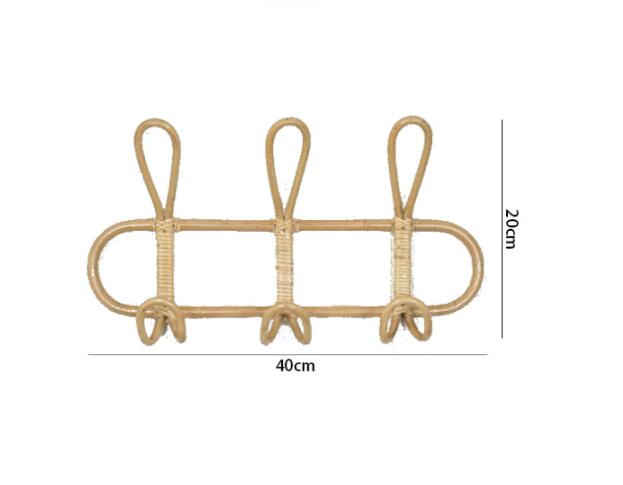 Kids Room Decor Hanger Rattan Wall Hooks Kids Garments Organizer Rack Clothes Hat Hanging Hook Rattan Hanger - Korvel