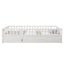 Double bed floor standing bed with ultra-high safety barrier, children's floor standing bed frame, Montessori wooden white - Korvel