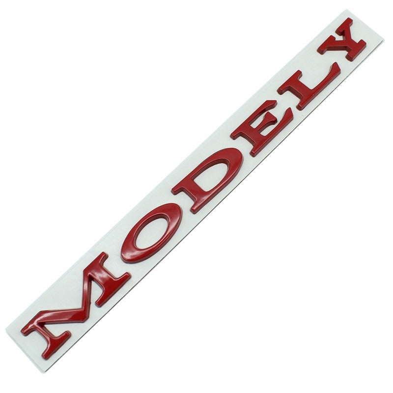 Suitable for Tesla Model 3/Y modified metal rear badge MODELY red letter car badge sticker - Korvel