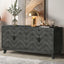 Stronger Vintage Style Buffet Cabinet Lacquered Accent Storage 4 Door Wooden Cabinets Taupe Grey - Korvel