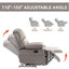Large Manual Recliner Chair in Fabric for Living Room, Grey - Korvel