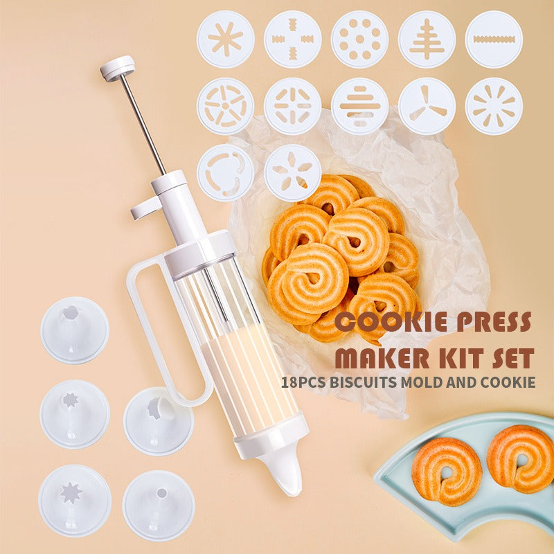 Cookie cookie gun biscuit grinder full set of baking gun set mounted flower nozzle extrusion - Korvel
