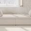 Fauteuil-lit moderne beige avec tiroirs de rangement