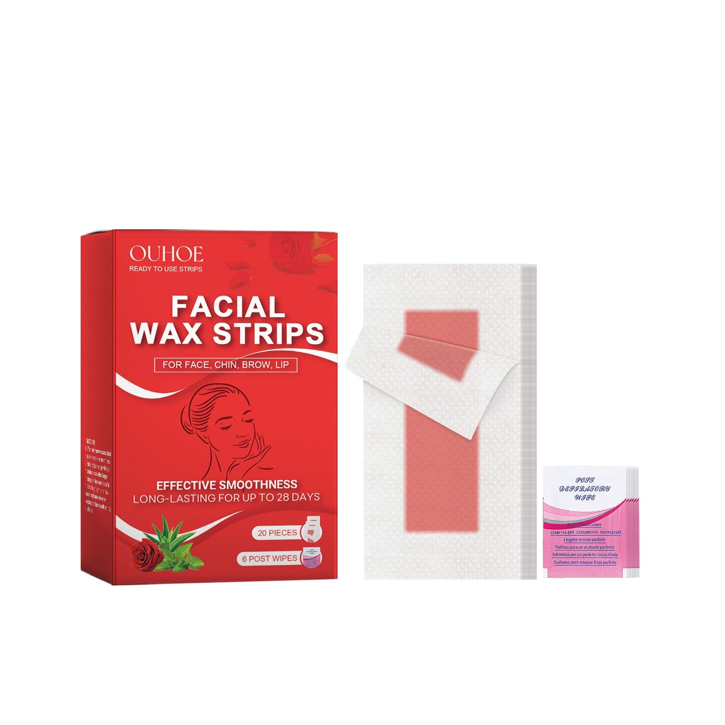 Rose Gentle Facial Hair Removal Wax Gently Moisturizes Refreshing, Clean And Smooth Facial Lip Hair Removal - Korvel