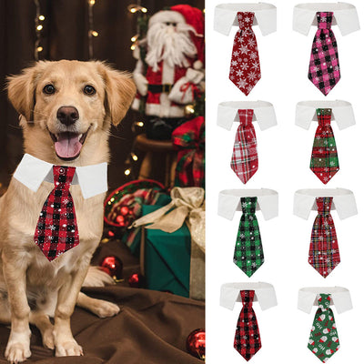New British style handsome Christmas dog collar Christmas pet tie - Korvel