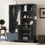 Armoire d'entrée élégante et multifonctionnelle avec rangement en bleu antique