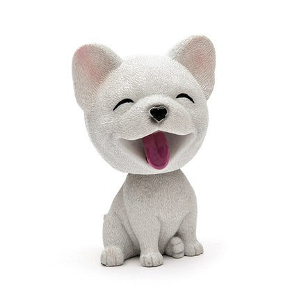 Cute doll decorations in the car, resin bobblehead dog animal bulldog, creative cute car ornaments - Korvel