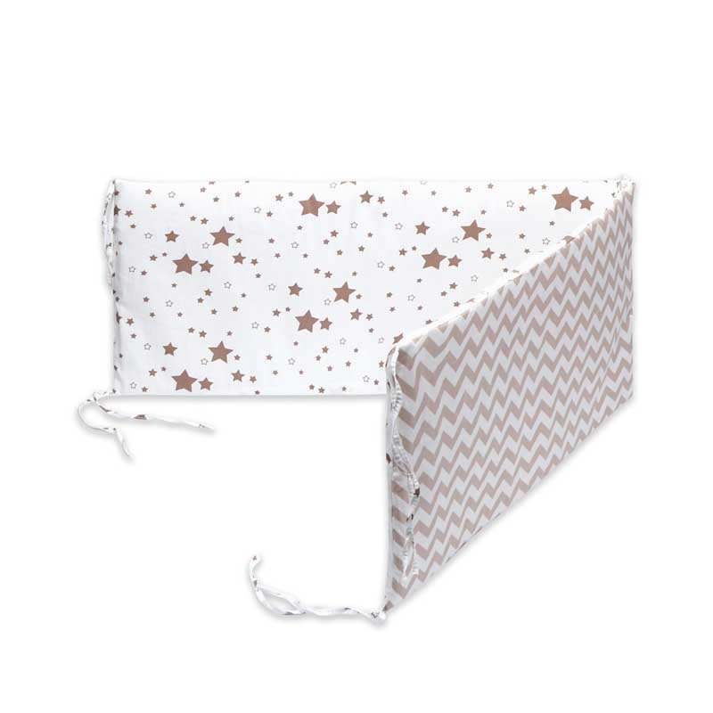 Print Baby Bed Bumper Double-faced Detachable Newborn Crib Around Cot Protector Kids Room Decor - Korvel