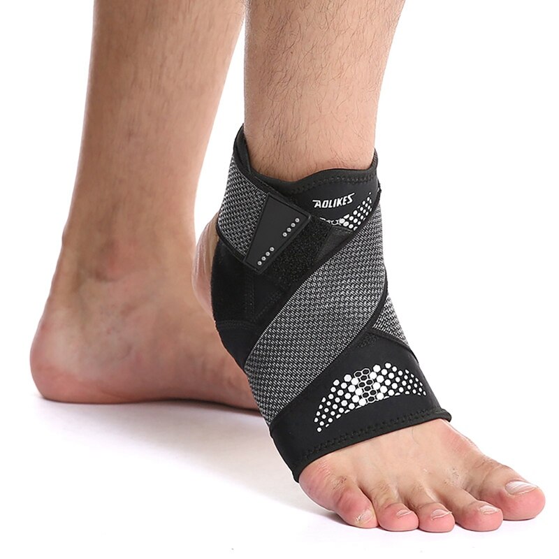 1pc Sport Ankle Brace Protector Adjustable Anti-sprain Compression Feet Support Wrap Bandage Protection With Strap - Korvel