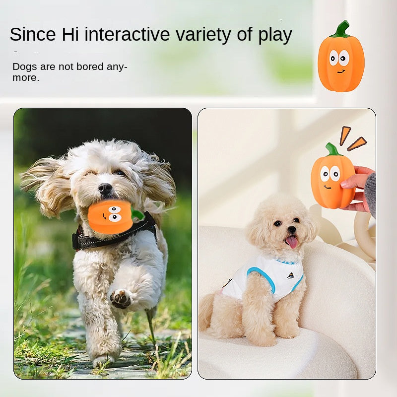 Pet Toy Latex Sound-emitting Pumpkin Realistic Cartoon Pumpkin Durable Dog Toy - Korvel