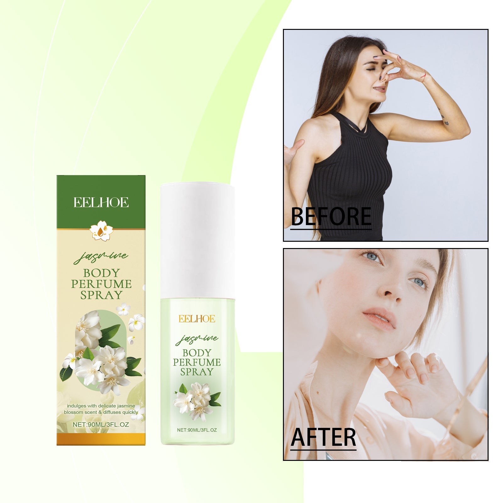 Jasmine Body Perfume Spray, Refreshes And Moisturizes Skin Lightly With A Fragrant Jasmine Fragrance - Korvel