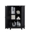 Black Bathroom Cabinet Triangle Corner Storage Cabinet with Adjustable Shelf Modern Style MDF Board - Korvel