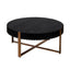 Modern Handcraft Drum Coffee Table 31.5 inch Round Coffee Table for Living Room,Small Coffee Table with Sturdy Pedestal,Black - Korvel