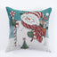 Housse de coussin de Noël tissée - Design d'élan et de bonhomme de neige